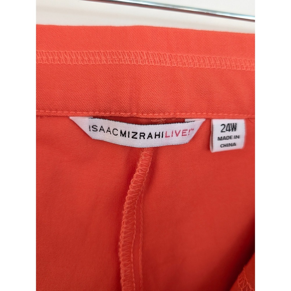 Isaac Mizrahi Live Plus 24W Stretch Ankle Cargo Pants Orange Pull On - Picture 5 of 7